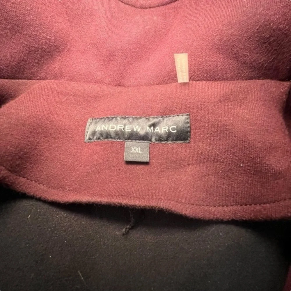 Andrew‎ Marc Scuba Knit Hooded Zip Up Jacket Women’s XXL Burgundy Removable Hood